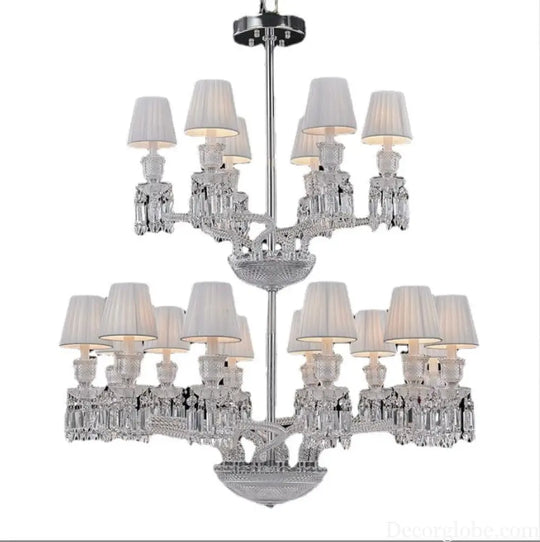European-style Stair Crystal Chandelier Restaurant Bedroom Lamp Luxury Atmospheric Villa Living Room Lamp Restaurant